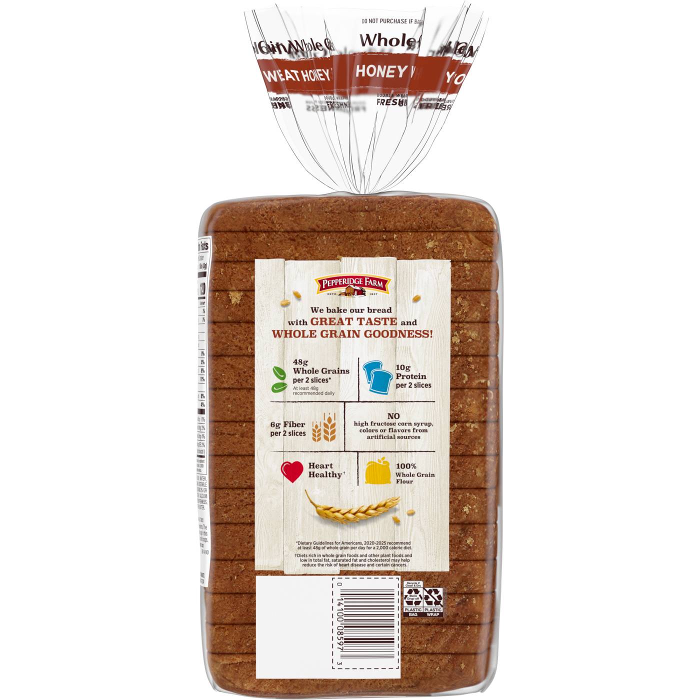 Pepperidge Farm Whole Grain Honey Wheat Bread; image 6 of 7