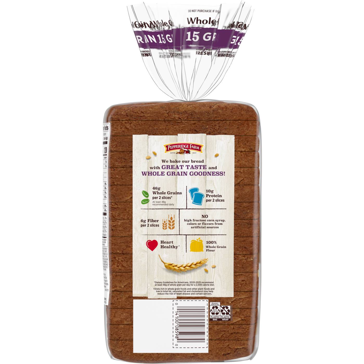 Pepperidge Farm Whole Grain 15 Grain Bread; image 3 of 8