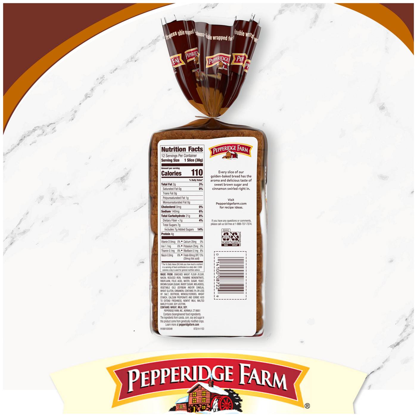 Pepperidge Farm Brown Sugar Cinnamon Swirl Sliced Bread; image 9 of 9