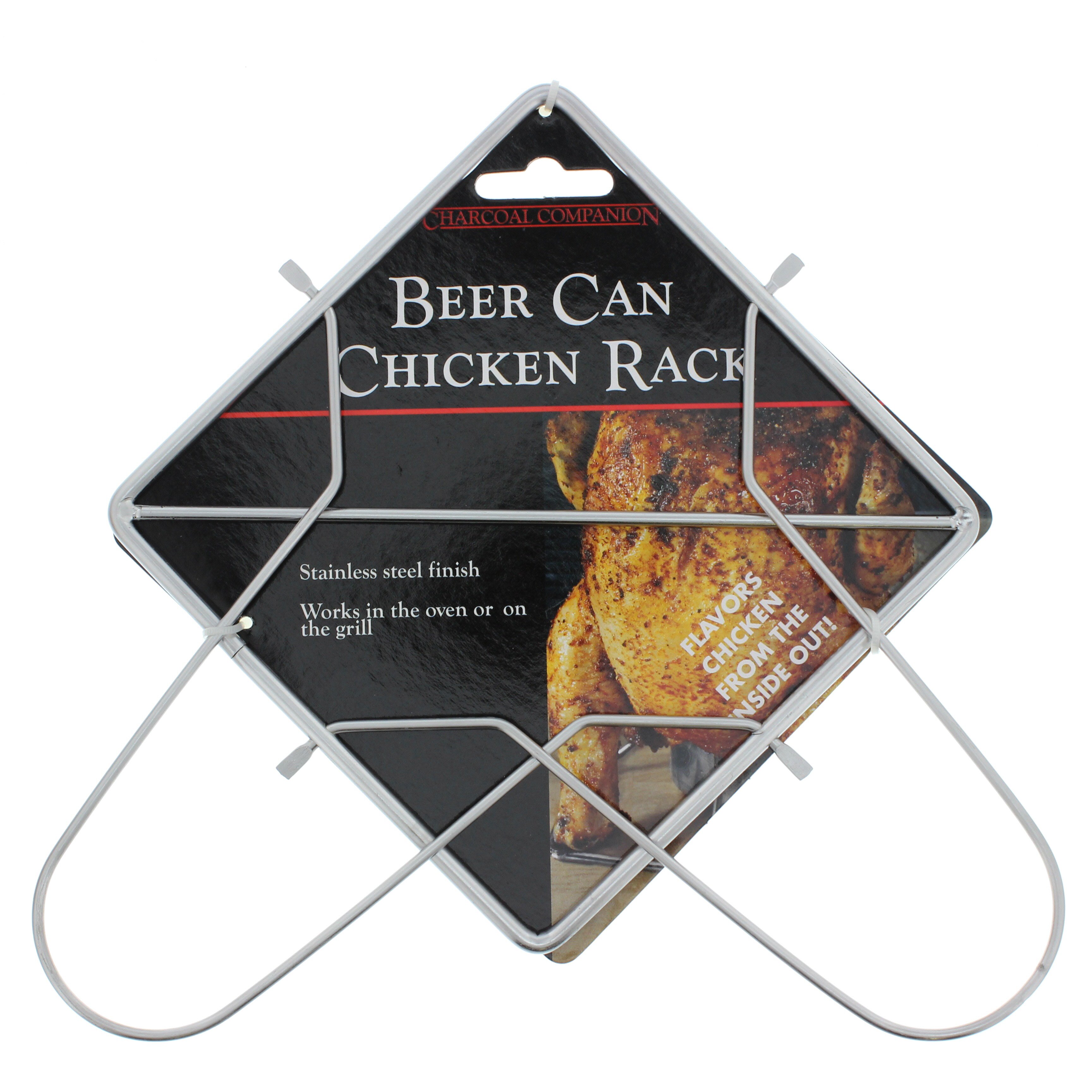 Charcoal Companion Folding Beer Can Chicken Rack Shop Patio & Outdoor