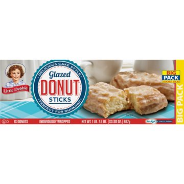 Little Debbie Bigger Glazed Donut Sticks - Big Pack, 12 ct