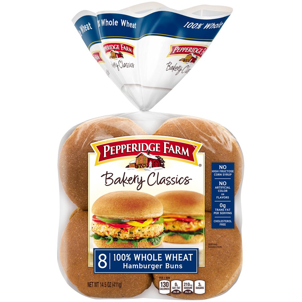 Pepperidge Farm Soft 100 Whole Wheat Hamburger Buns Shop Bread at HEB