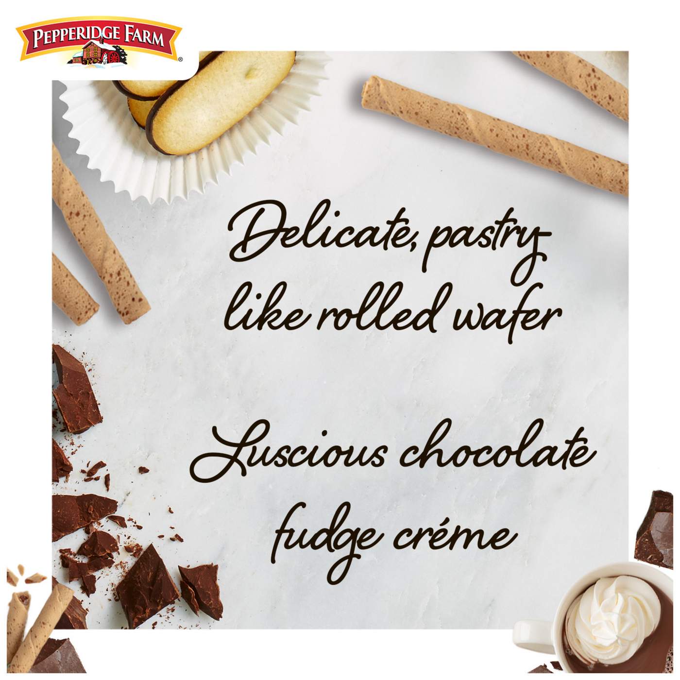 Pepperidge Farm Pirouette Crème Filled Wafers Chocolate Fudge Cookies; image 2 of 9