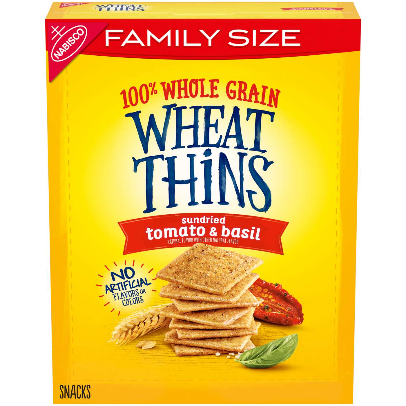 Wheat Thins Sundried Tomato & Basil Whole Grain Wheat Crackers Family Size; image 1 of 8