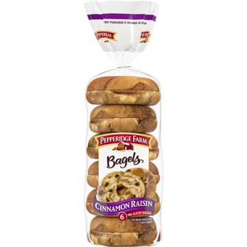 Pepperidge Farm Farmhouse Cinnamon Raisin Bagels, 21 oz