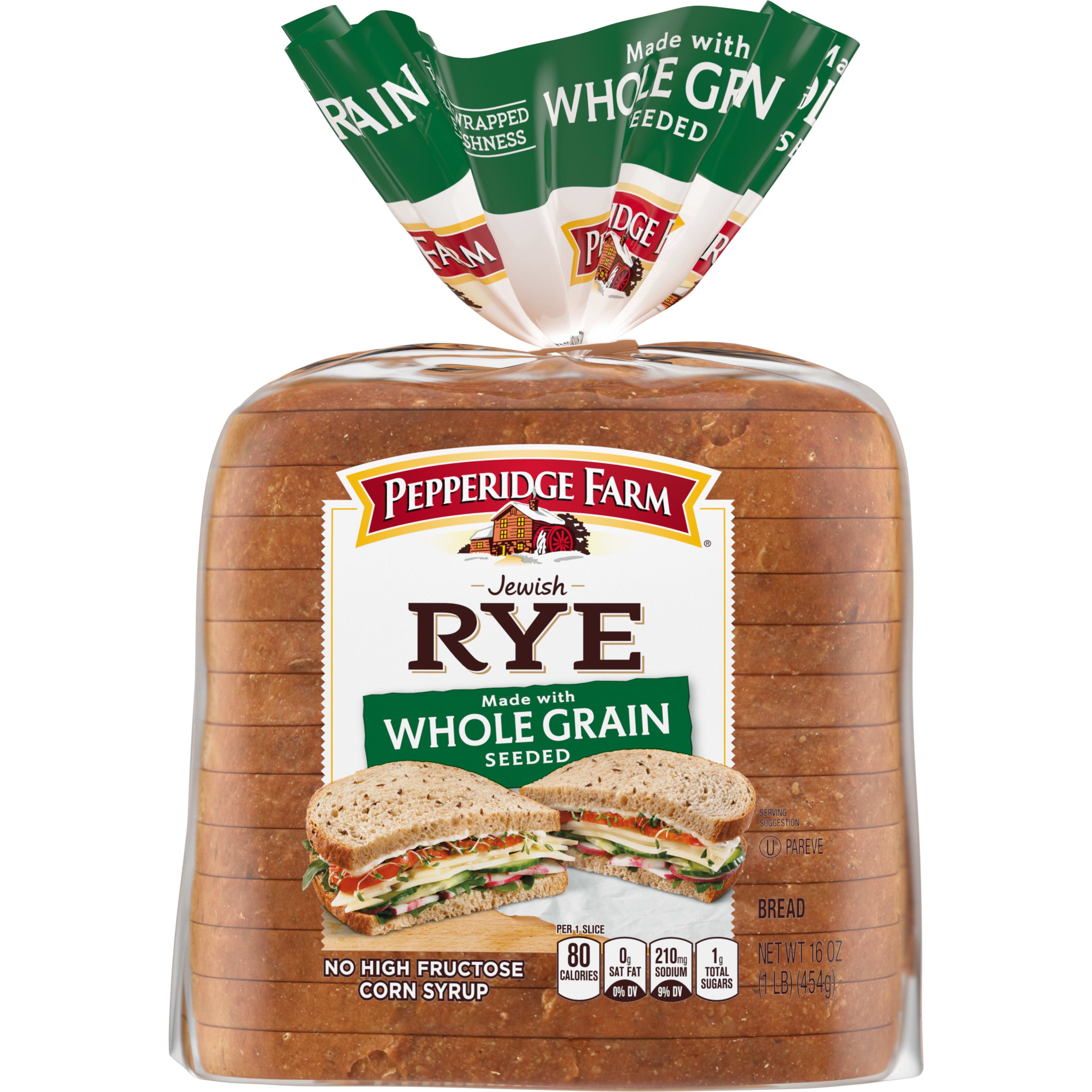 Pepperidge Farm Jewish Rye Seeded Whole Grain Sliced Bread Shop Sliced Bread At H E B