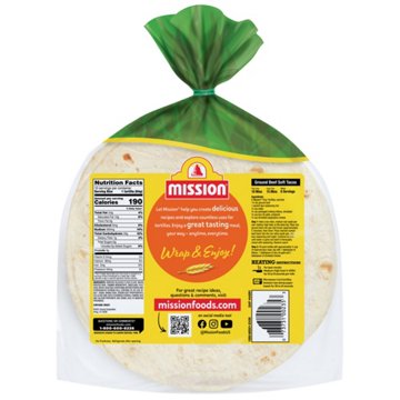 Mission Soft & Fluffy Homestyle Flour Tortillas, Soft Taco Size, 10 ct