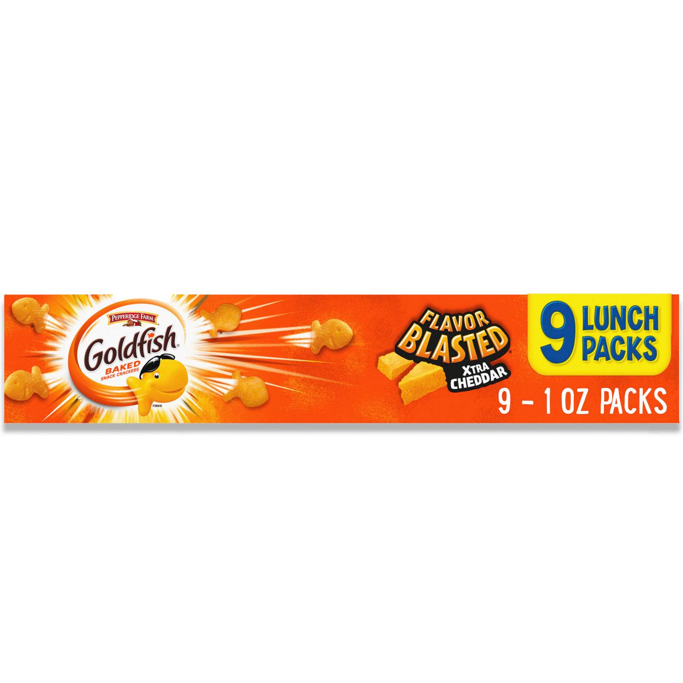 Goldfish Flavor Blasted Xtra Cheddar Crackers Lunch Packs; image 1 of 9