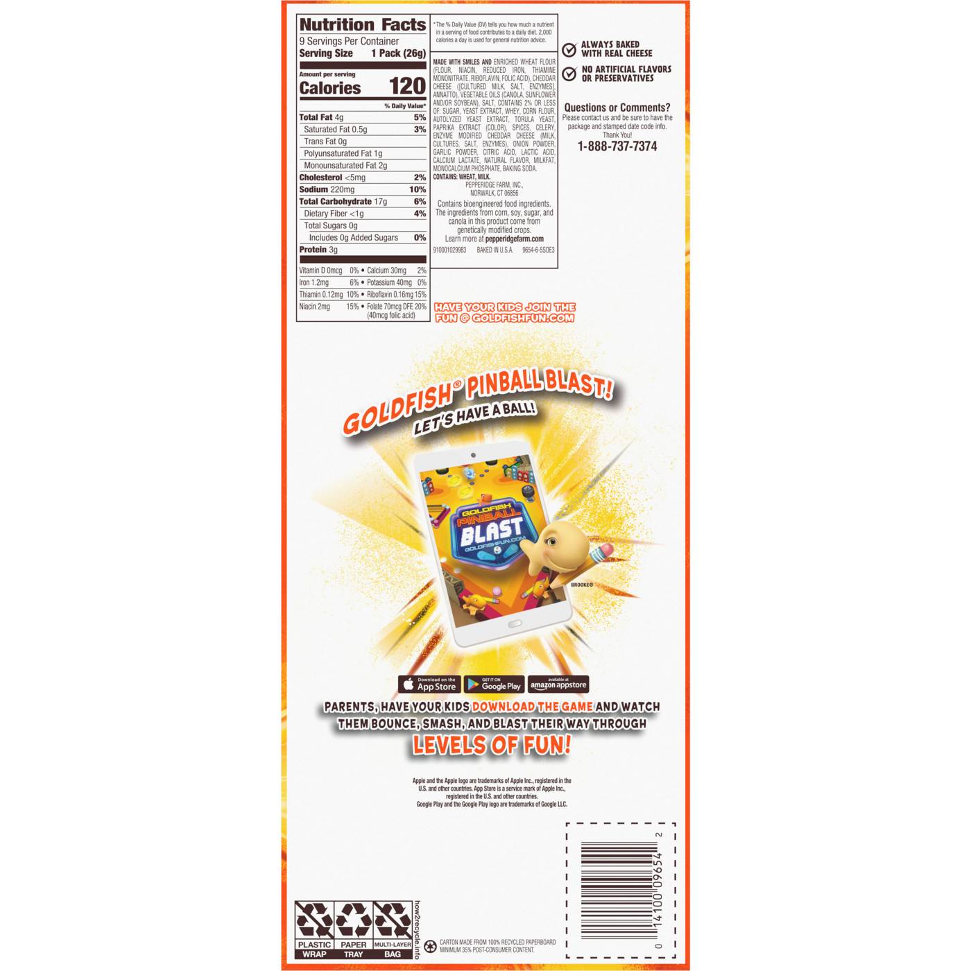 Goldfish Flavor Blasted Xtra Cheddar Crackers Lunch Packs; image 7 of 9
