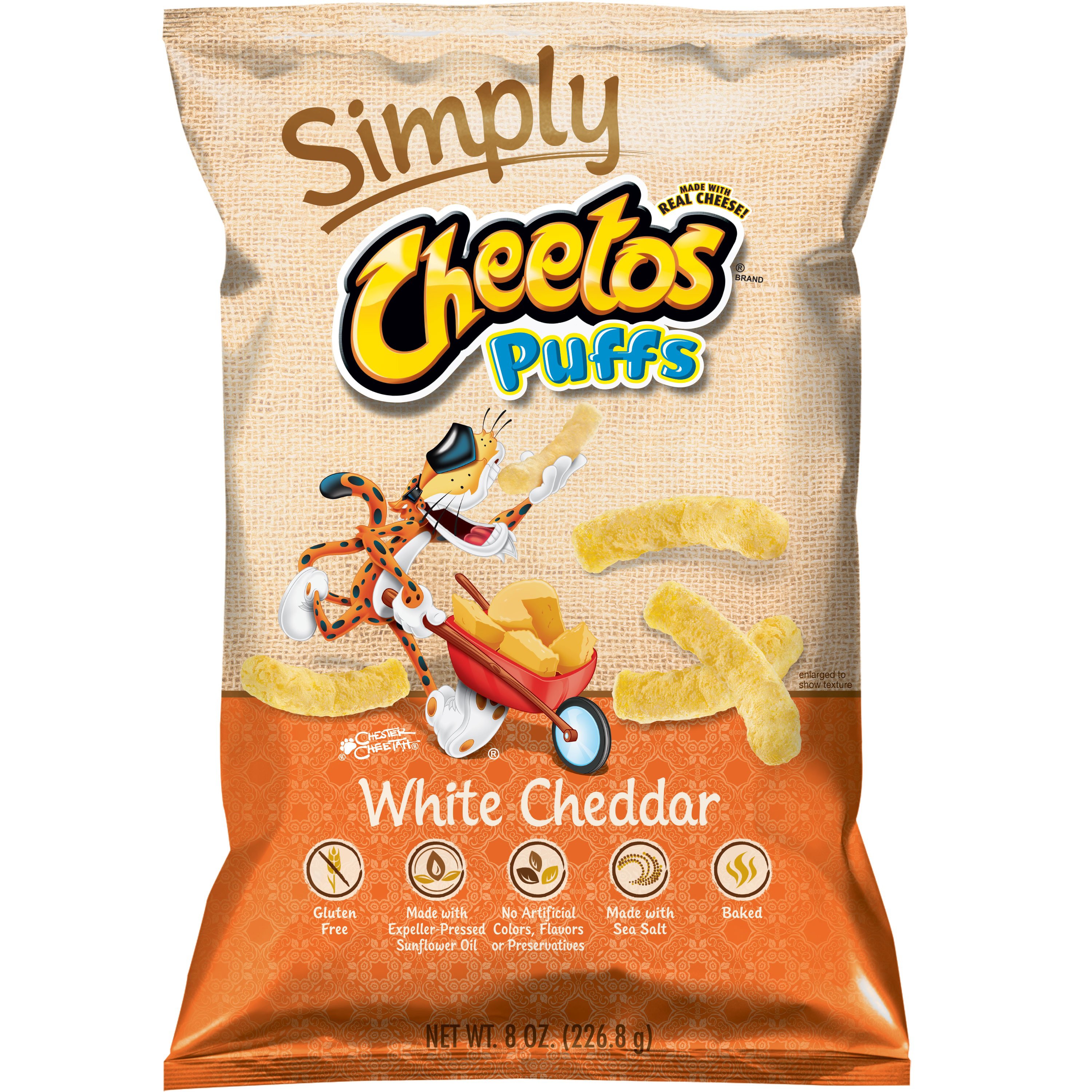 teugels Uitsteken gangpad Cheetos Puffs Simply White Cheddar Cheese Snacks - Shop Snacks & Candy at  H-E-B
