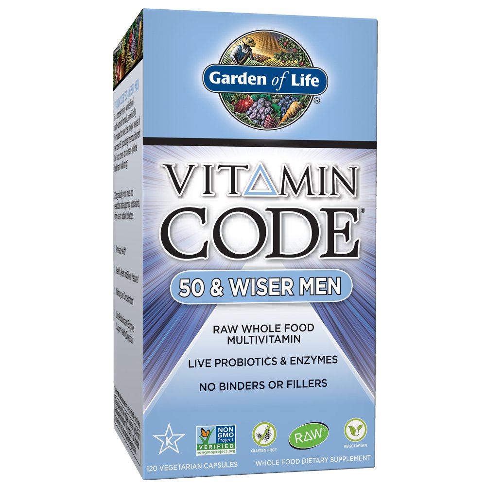 Garden of Life Vitamin Code 50 & Wiser Men Multivitamin Capsules Shop