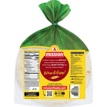Mission Soft & Fluffy Homestyle Flour Tortillas, Fajita Size, 16 ct