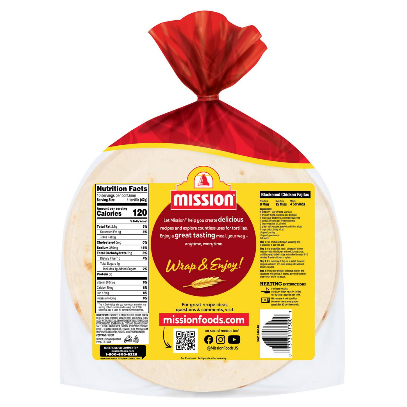 Mission Super Soft Flour Tortillas, Fajita Grande Size; image 3 of 3