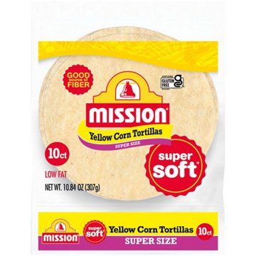 Mission Super Soft Yellow Corn Tortillas, Super Size, 10 ct