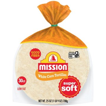 Mission Super Soft White Corn Tortillas, 30 ct