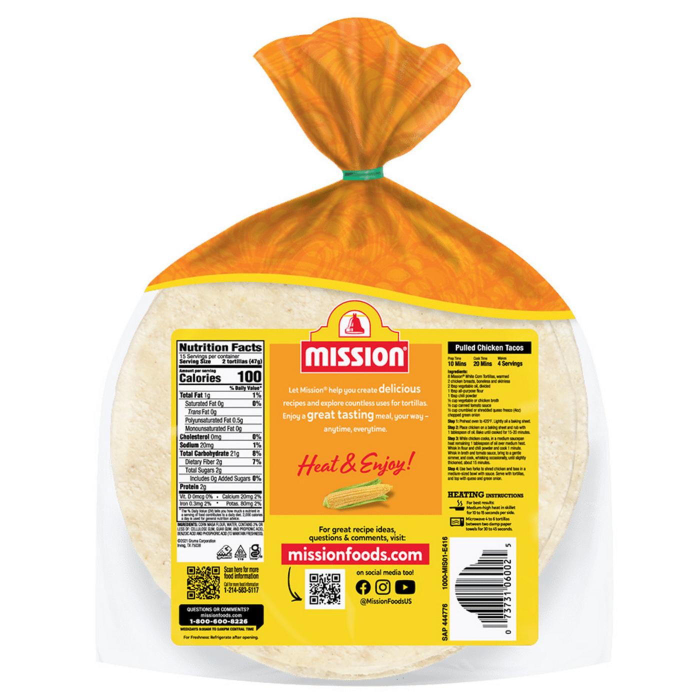 Mission Super Soft White Corn Tortillas 30 Count; image 4 of 5