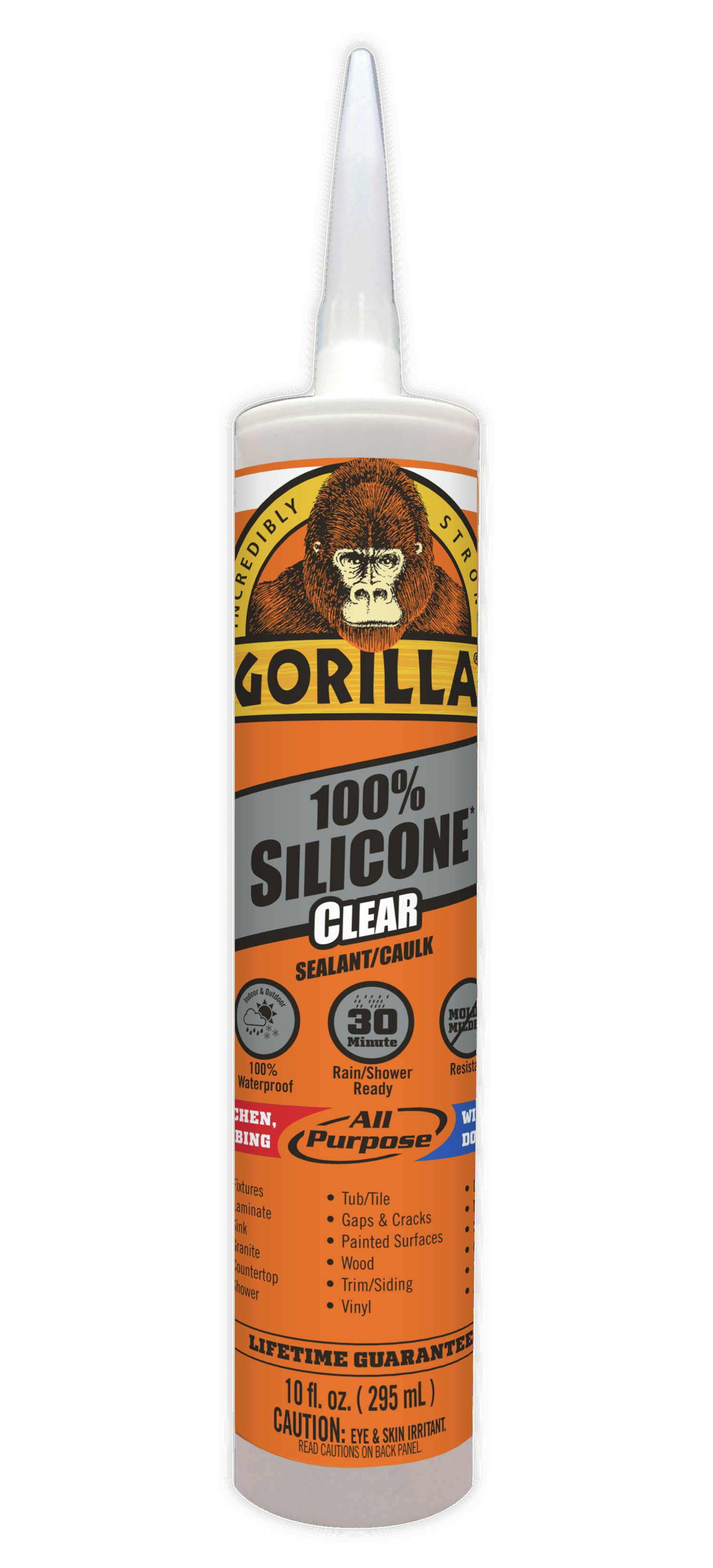 Gorilla 100% Silicone Clear Sealant - Shop Adhesives & Tape at H-E-B
