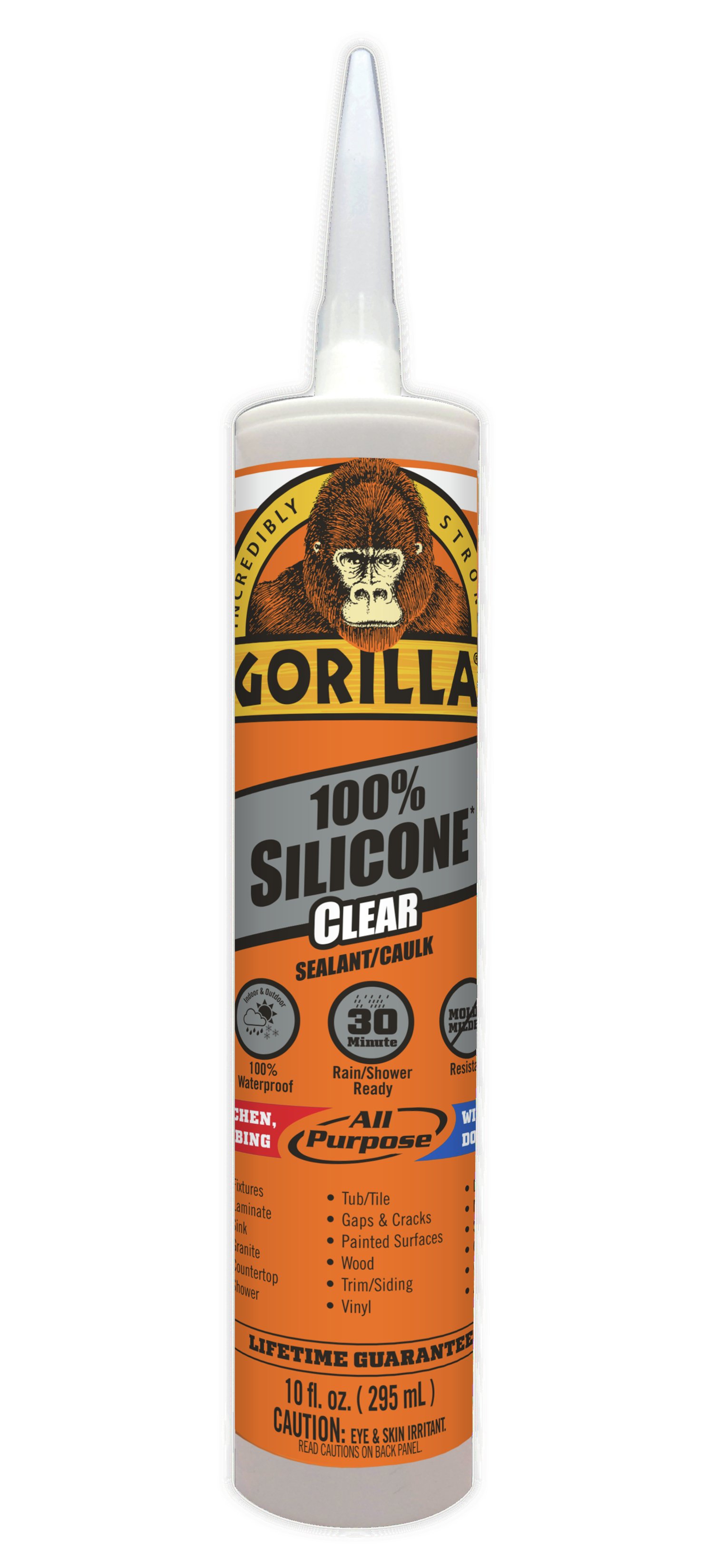 Gorilla Waterproof Caulk and Seal 100% Silicone Sealant 