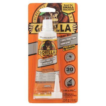 Gorilla Heavy Duty Construction Adhesive, 2.5 oz
