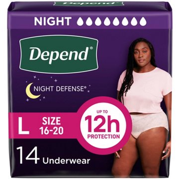 Depend Night Defense Adult Incontinence Overnight Underwear - Large, 14 ct
