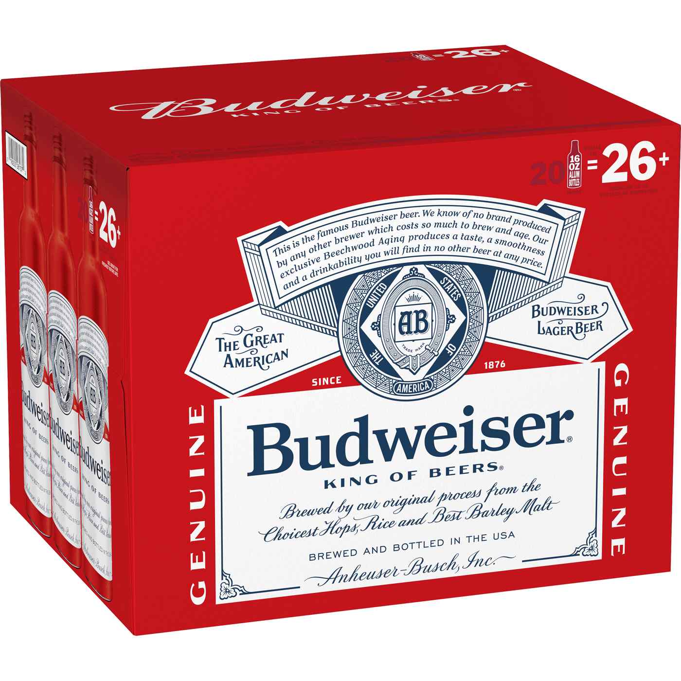 Budweiser Beer 16 oz Aluminum Bottles; image 1 of 2