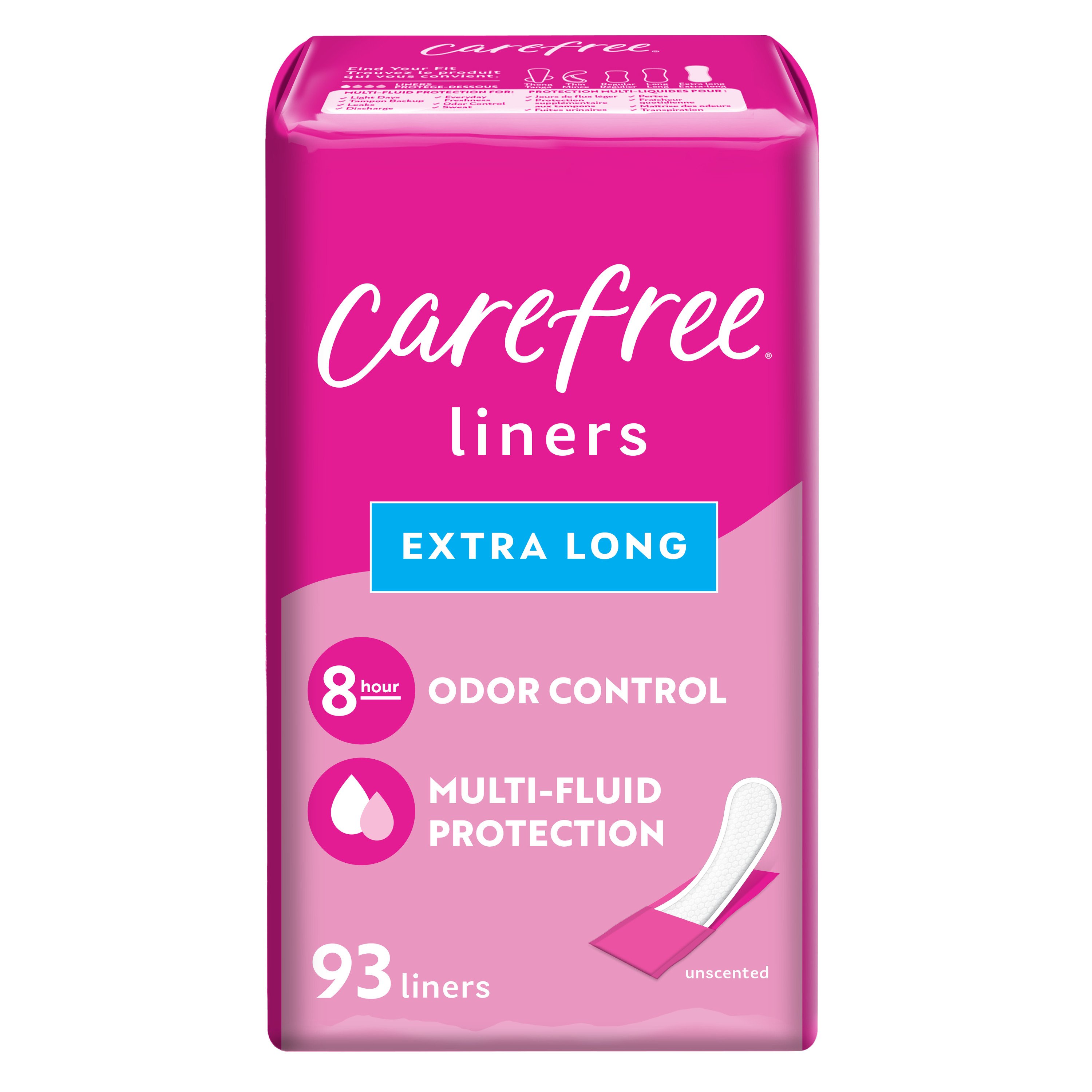 Carefree Panty Liners Extra Long Shop Pads & liners at HEB