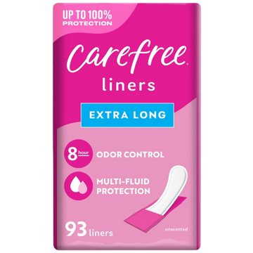 Carefree Regular Panty Liners - Extra Long, Unscented, 93 ct