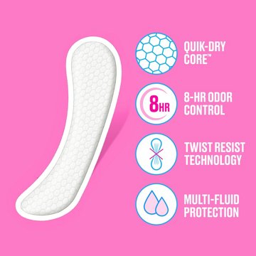 Carefree Regular Panty Liners - Extra Long, Unscented, 93 ct