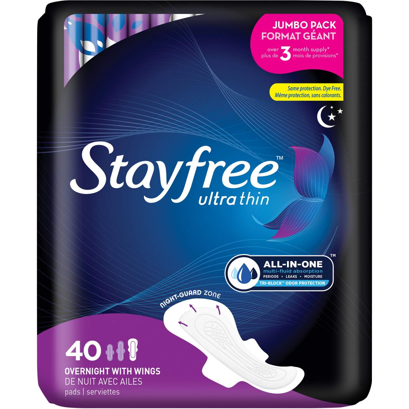 Playtex Overnight Pads with Wings Jumbo Pack - Ultra Thin; image 1 of 7
