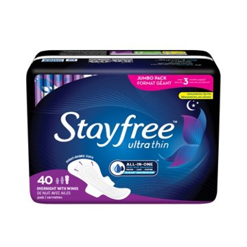 Playtex Overnight Pads with Wings Jumbo Pack - Ultra Thin, 40 ct