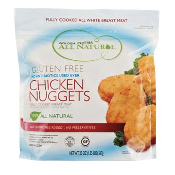 Golden Platter Fully Cooked Frozen Gluten Free Chicken Nuggets, 20 oz