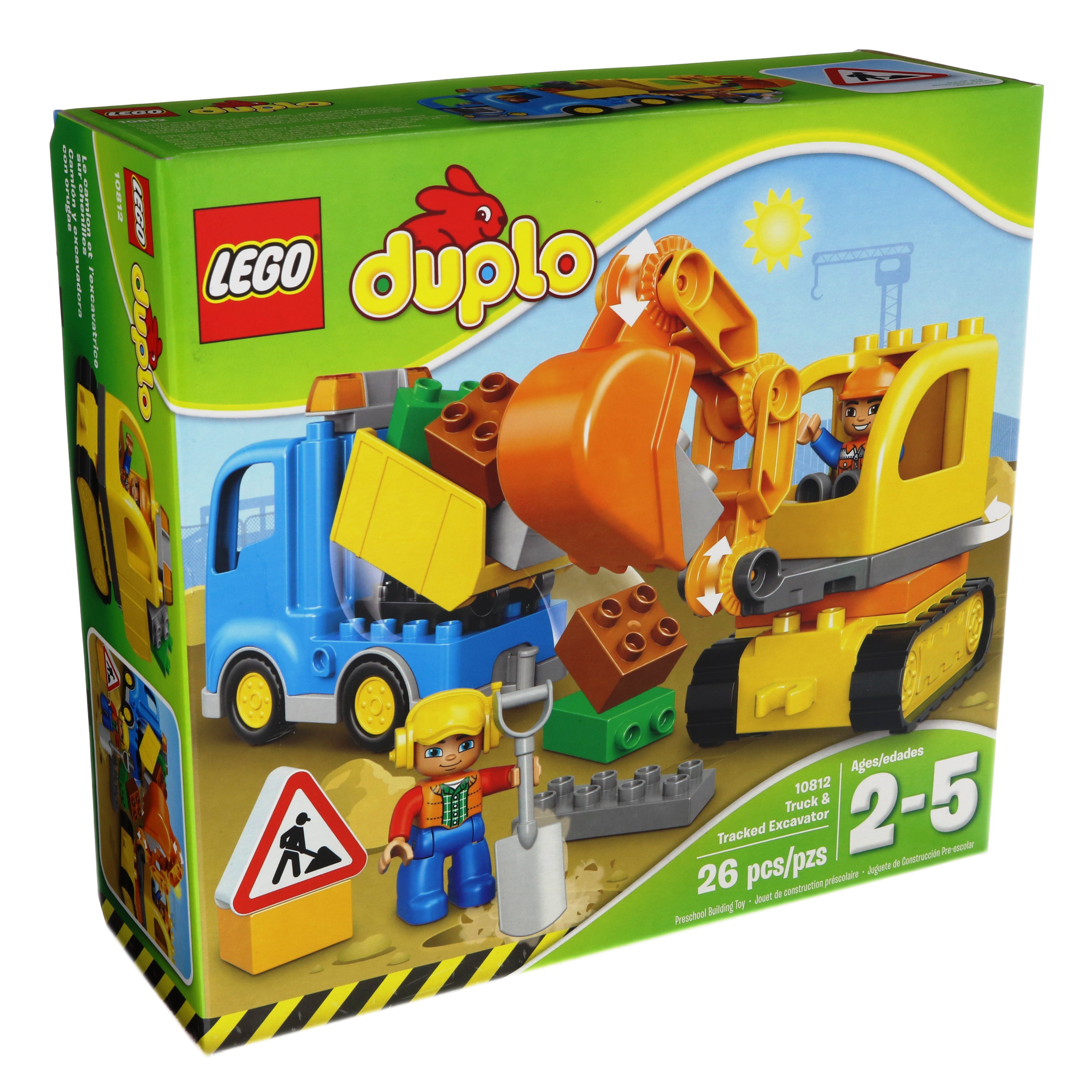 duplo truck and tracked excavator