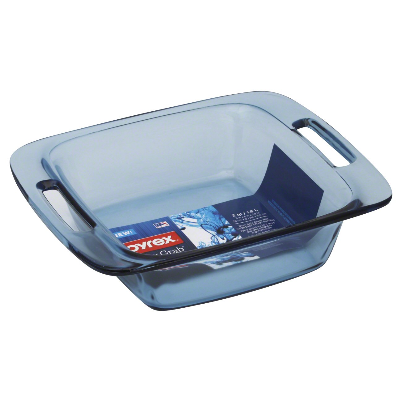 Pyrex 8 Easy Grab Baking Dish with Lid in Atlantic Blue 