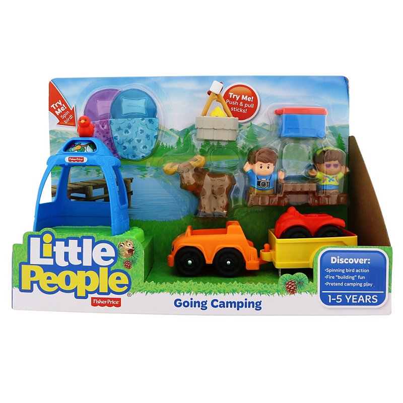 Fisher Price Little People Going Camping atv 4 wheeler tent moose picnic Fire 