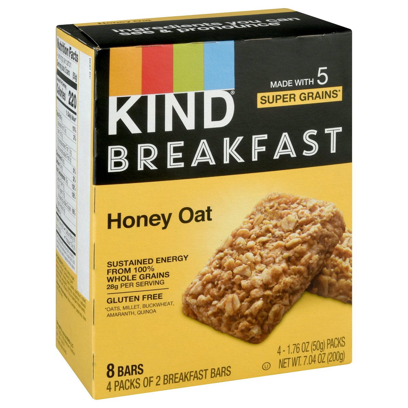 Kind Breakfast Honey Oat Bars - Shop Granola & Snack Bars ...