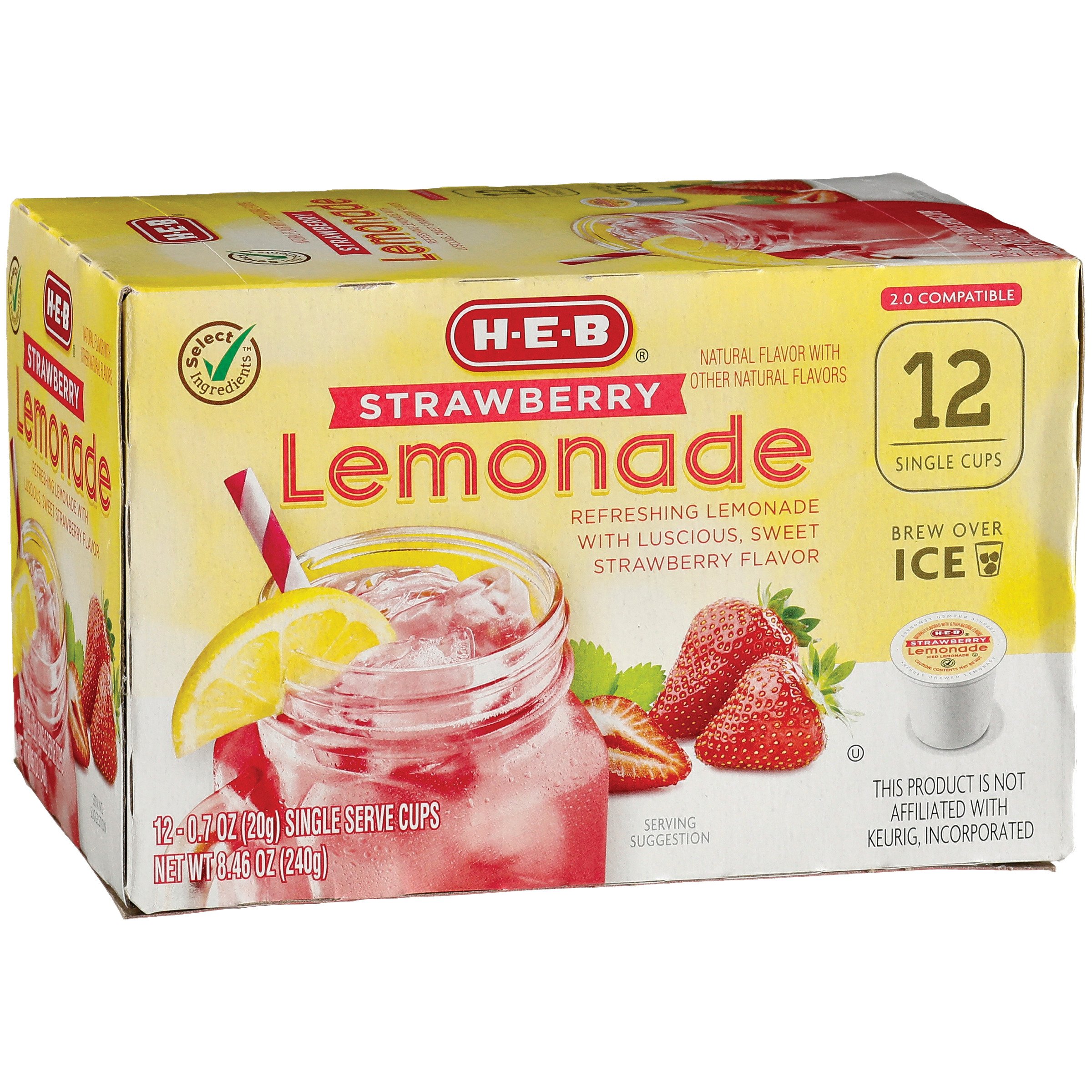 H-E-B Strawberry Lemonade Single Serve Cups, 12 ct