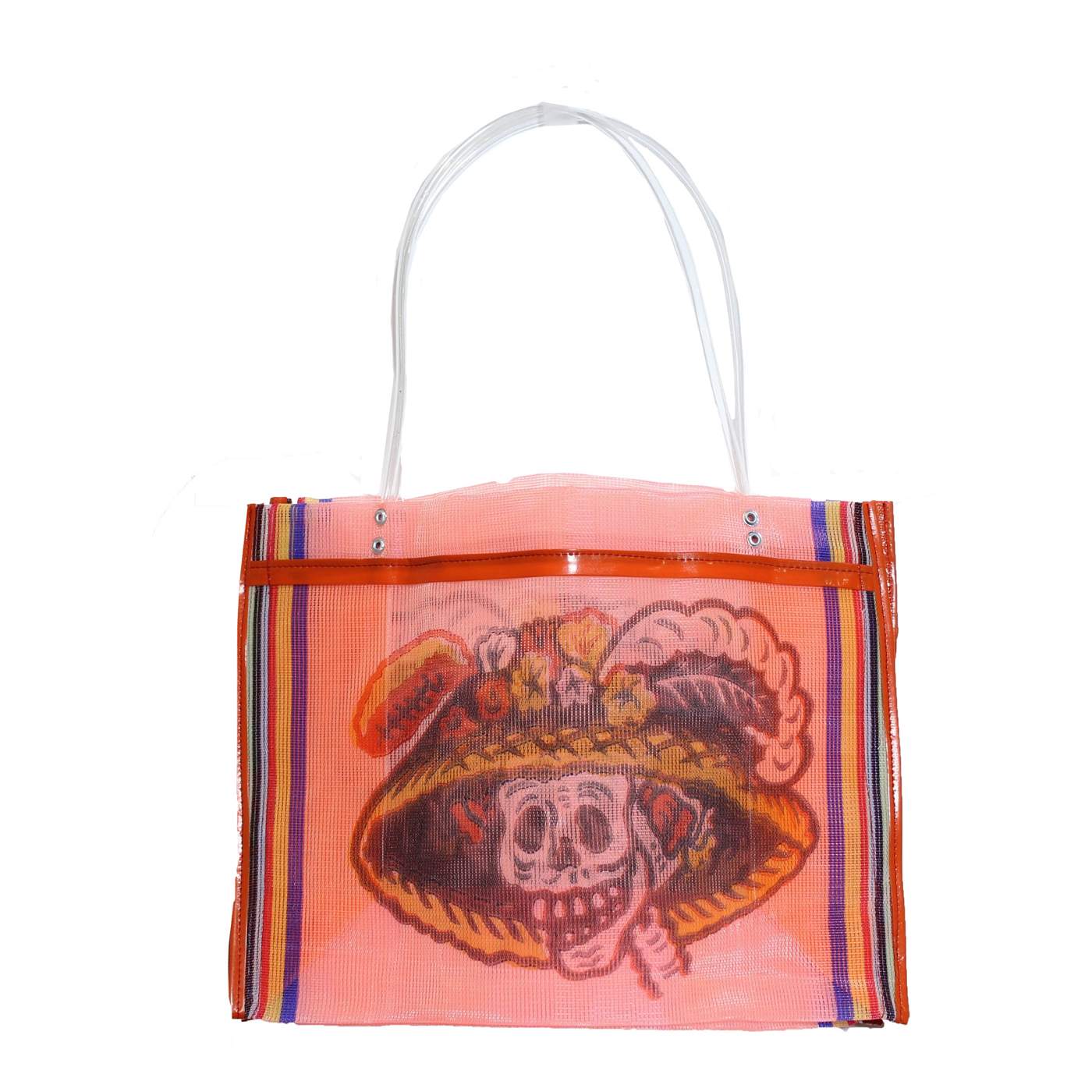 Blue Orange Pottery Day Of The Dead La Catrina Small Mesh Bag, Assorted Colors; image 3 of 6