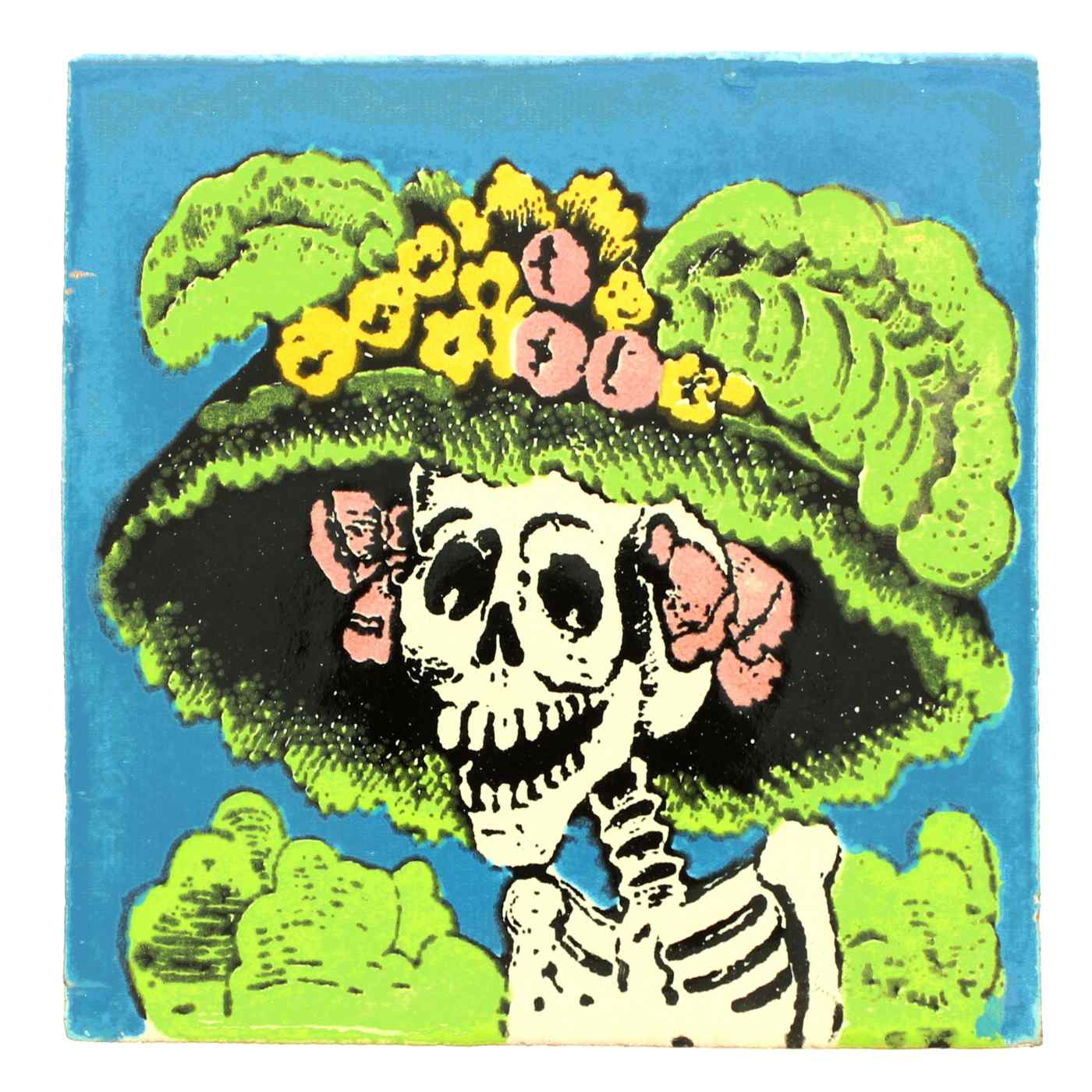Blue Orange Pottery Day of the Dead 4" x 4" Decorative Tiles, Assorted Colors & Designs; image 1 of 5