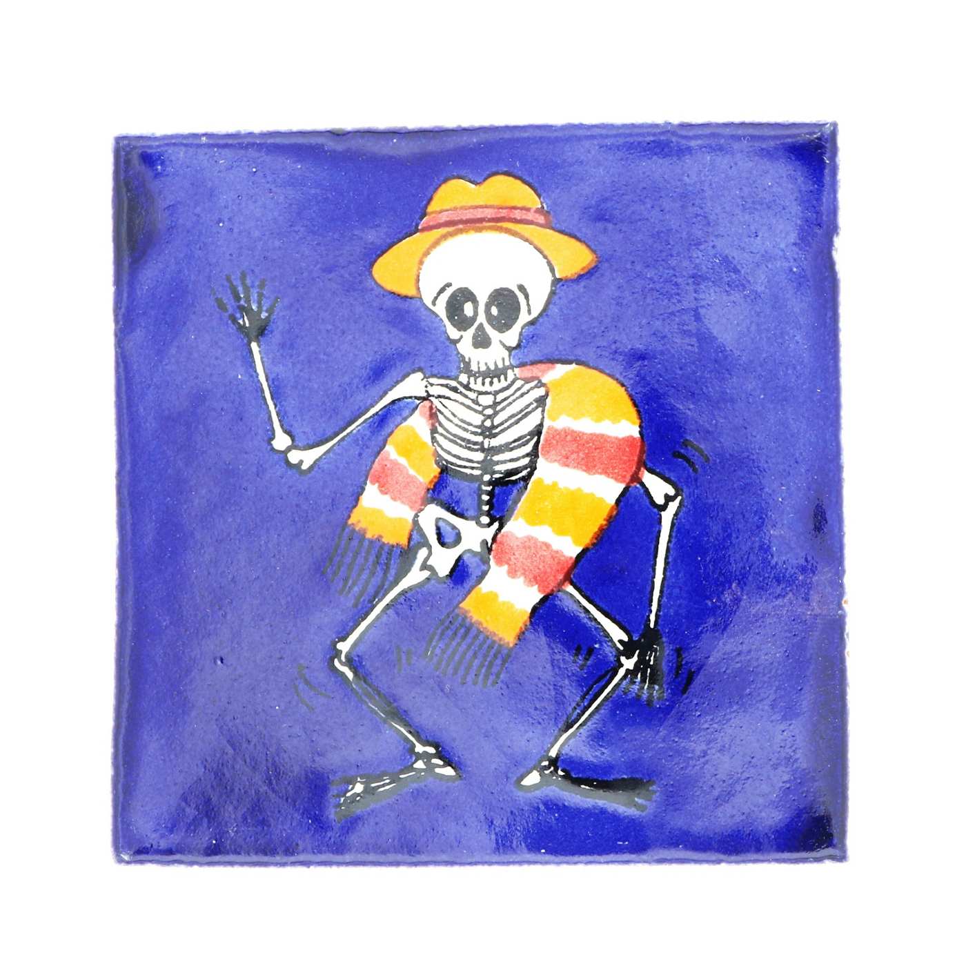 Blue Orange Pottery Day of the Dead 4" x 4" Decorative Tiles, Assorted Colors & Designs; image 2 of 5