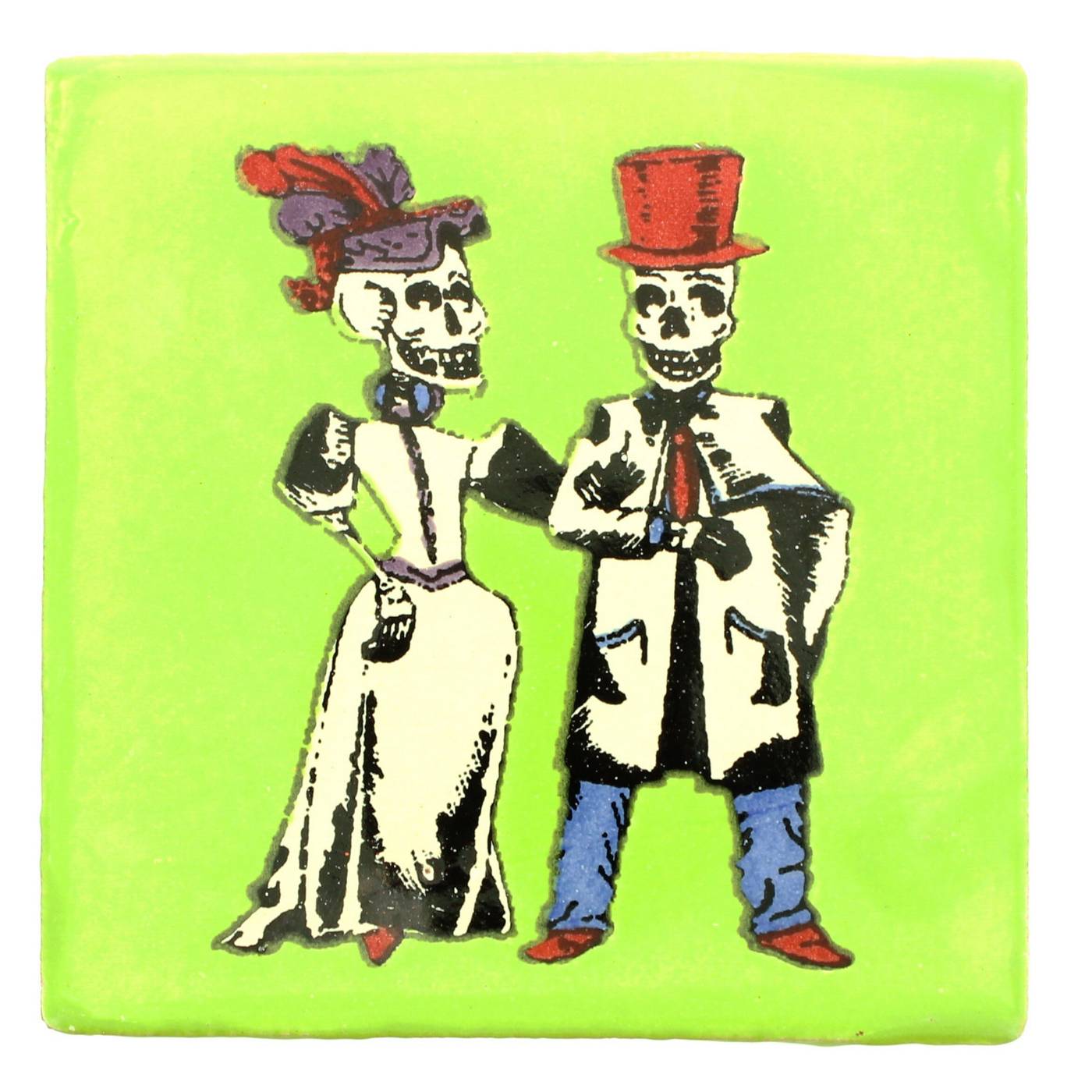 Blue Orange Pottery Day of the Dead 4" x 4" Decorative Tiles, Assorted Colors & Designs; image 5 of 5