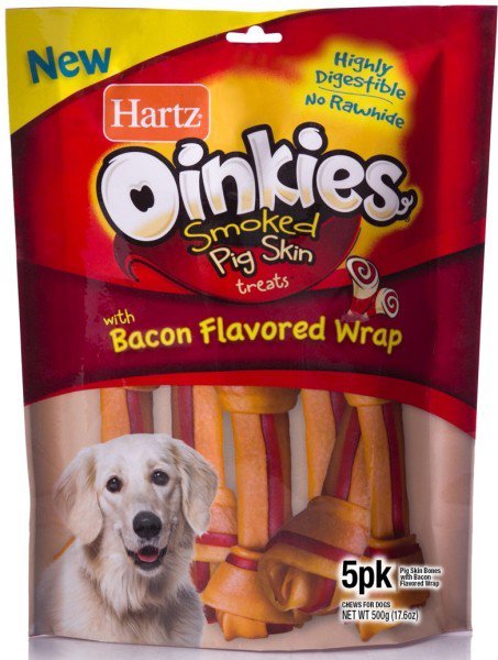 Hartz Oinkies Smoked Pig Skin Bacon Flavored Wraps Shop Dogs at HEB