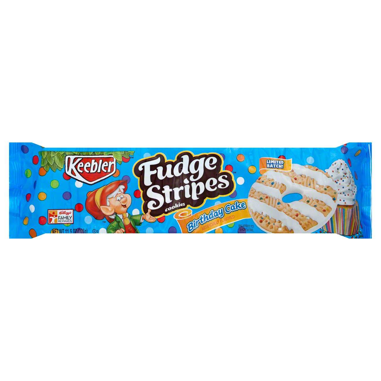 Kellogg's Keebler Fudge Stripes Cookies Birthday Cake Shop Cookies at