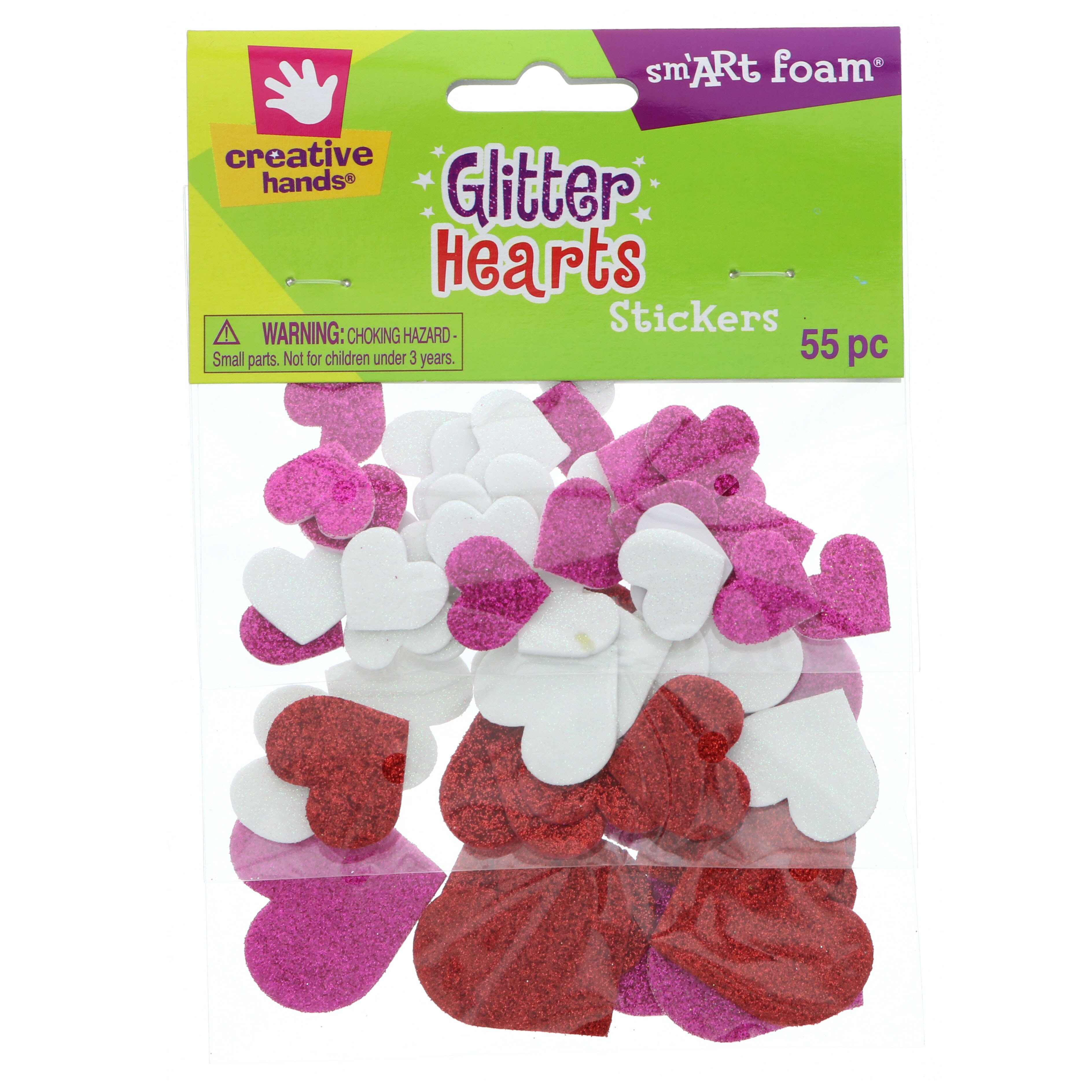 Creative Hands smART Foam Glitter Hearts Stickers - Shop Craft Basics ...