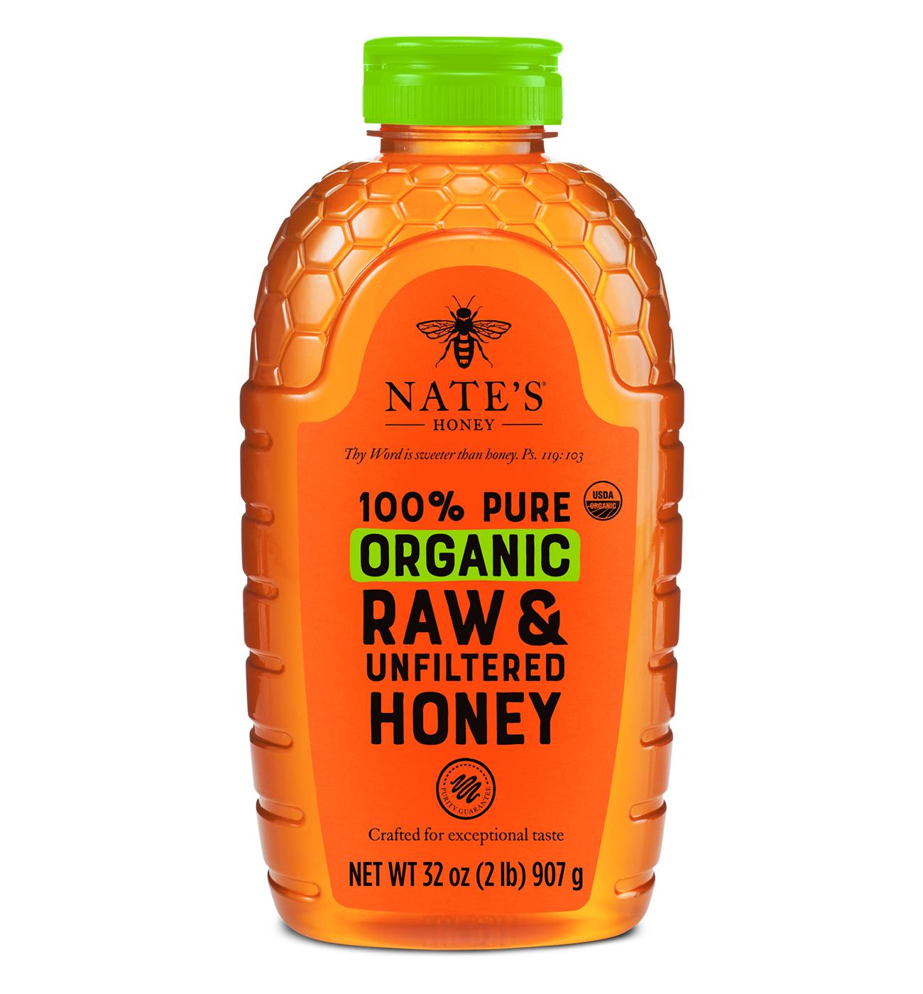 Nate's Honey 100% Pure Organic Raw Unfiltered Honey; image 1 of 2