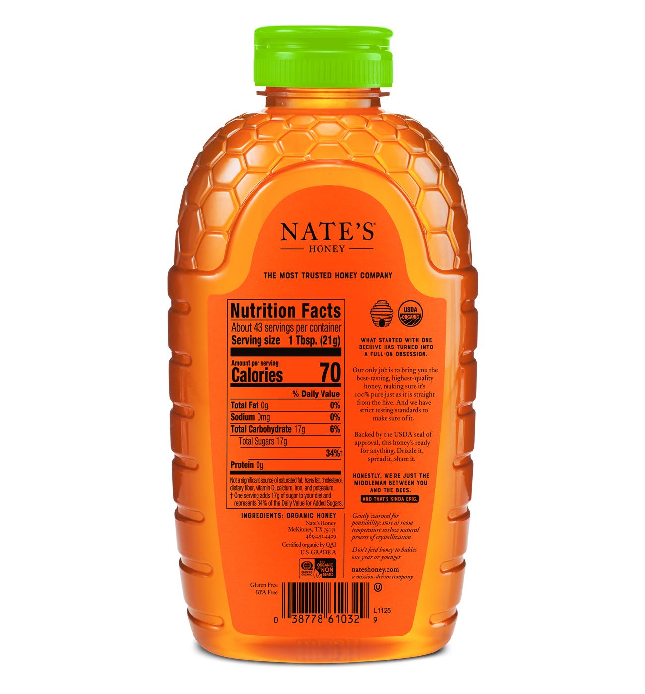 Nate's Honey 100% Pure Organic Raw Unfiltered Honey; image 2 of 2