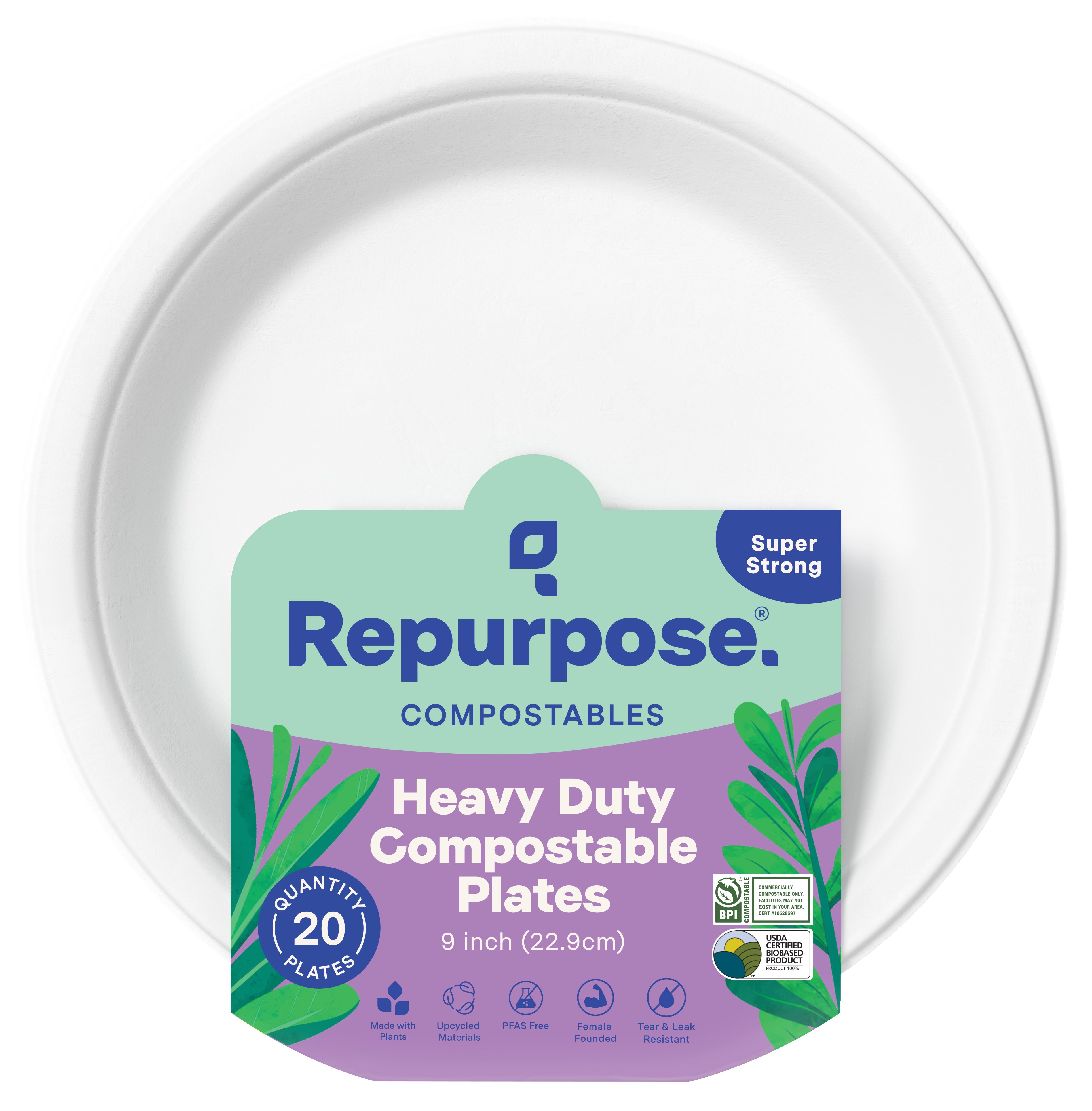 Repurpose Compostable 9 in Everyday Plates Shop Plates & bowls at HEB