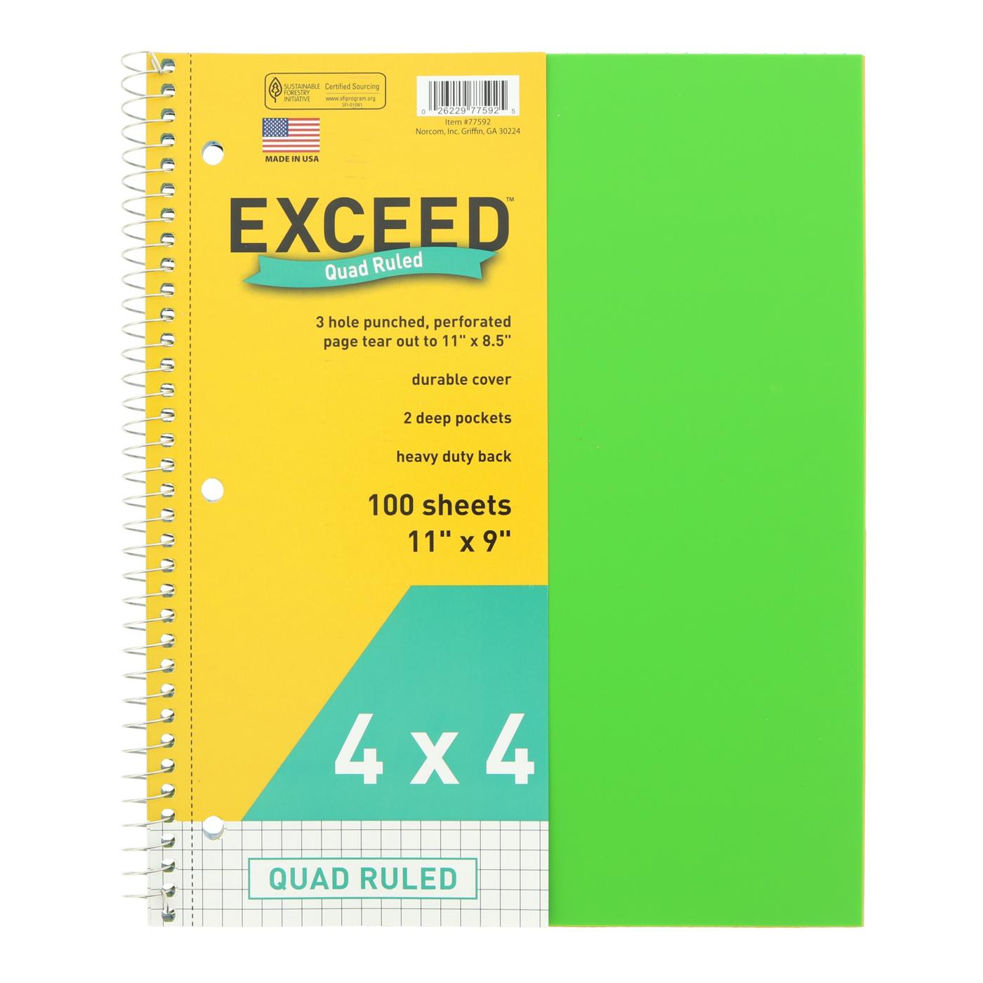 Norcom Exceed Quad Notebook 11x9 in; image 2 of 2