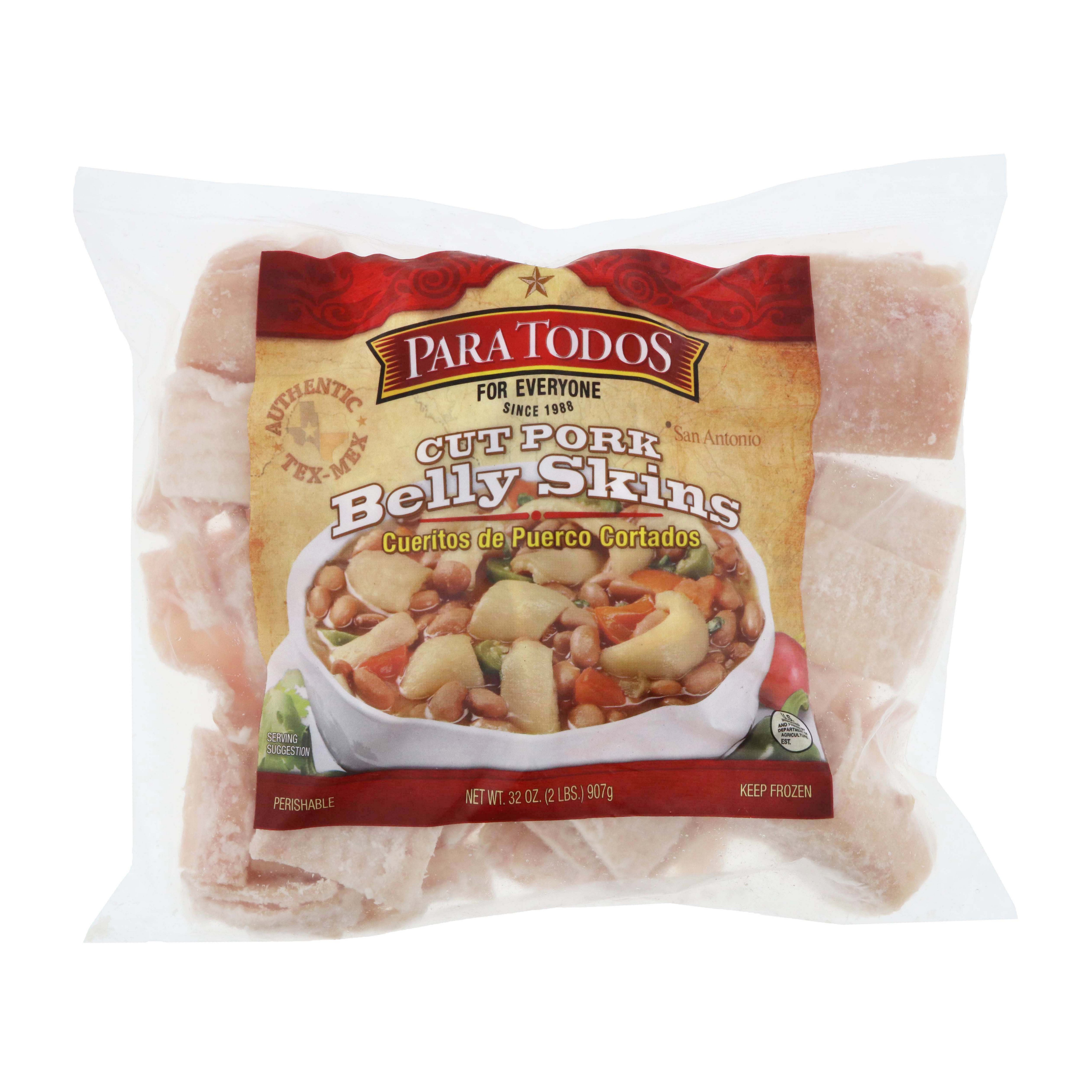 Para Todos Frozen Cut Pork Belly Skins Shop Pork at HEB
