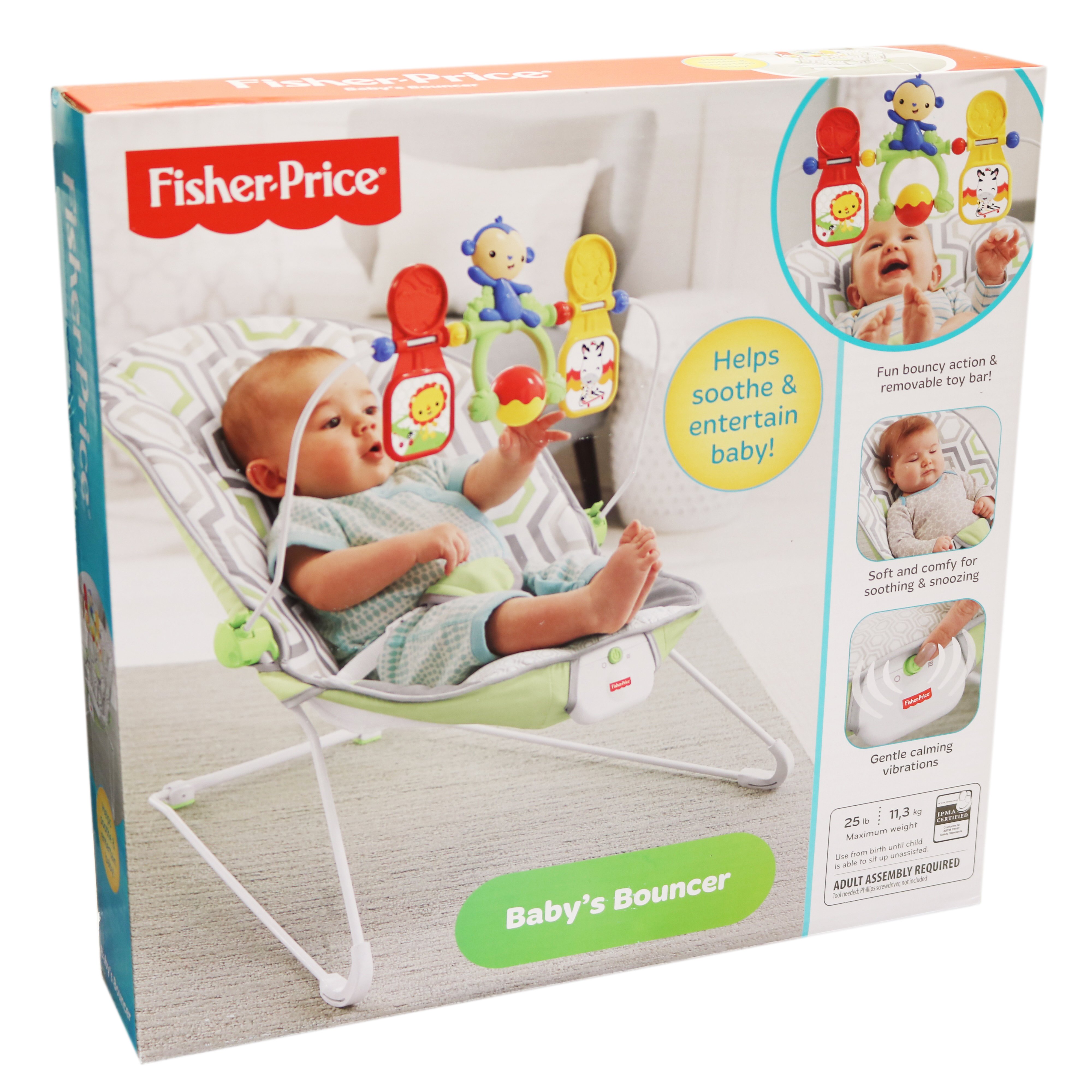 fisher price calming vibrations bouncer seat