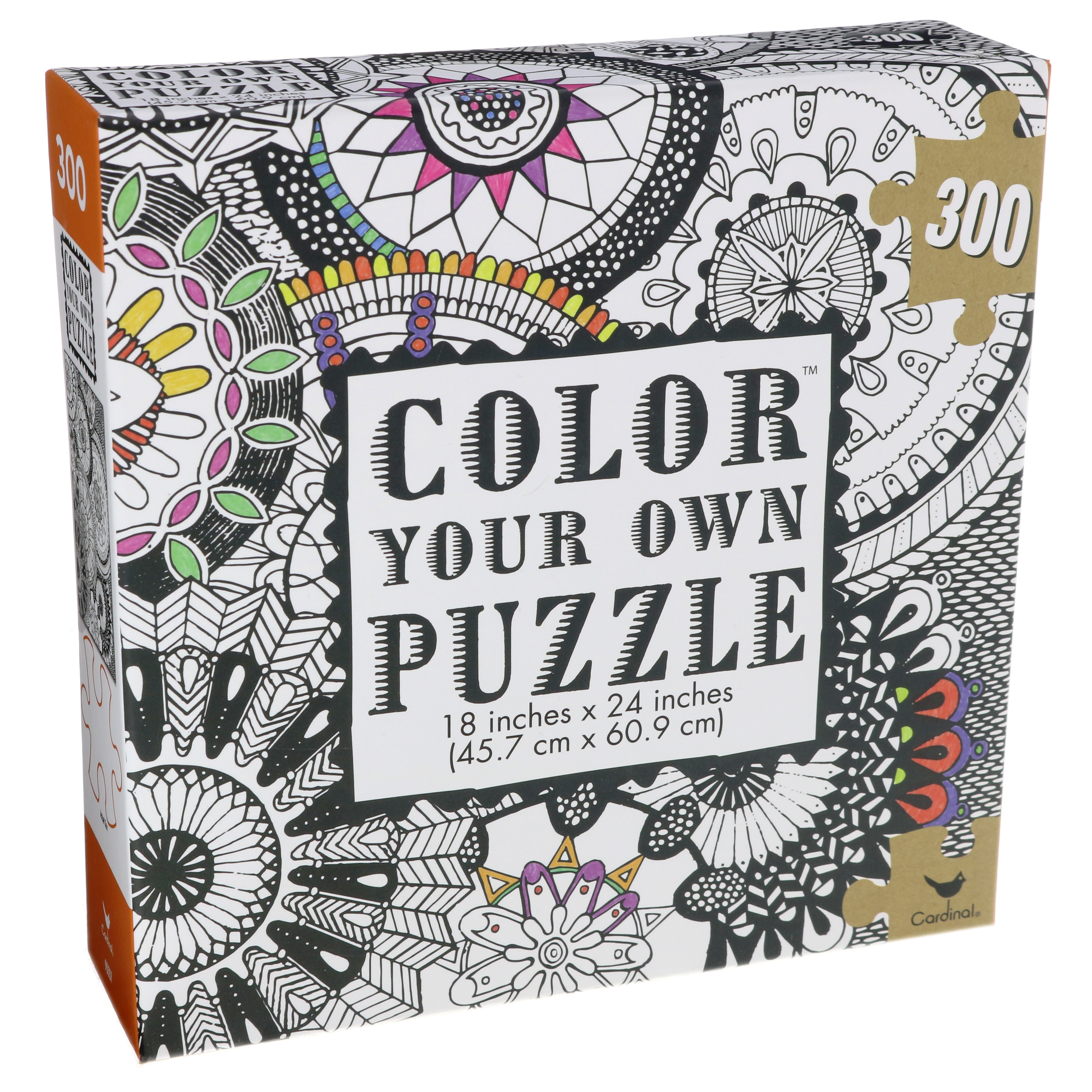 Cardinal Industries 300 Piece Color Your Own Puzzle, Assorted Designs